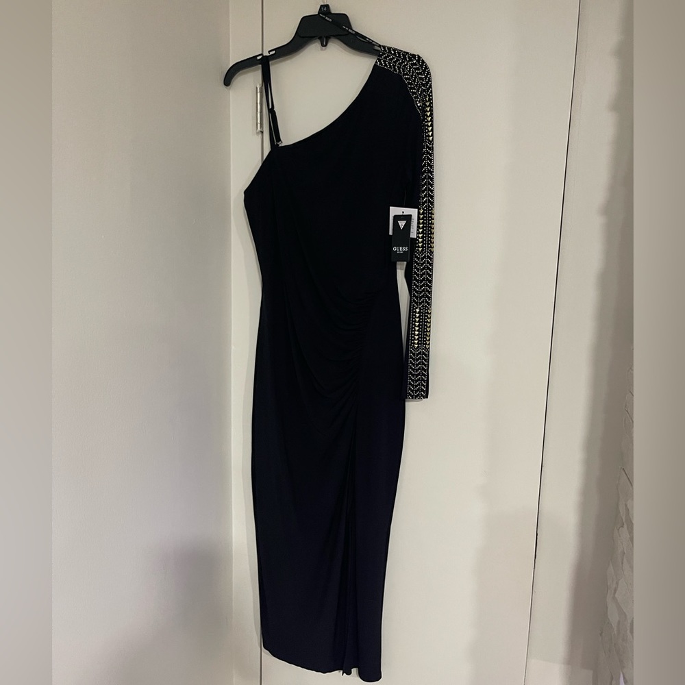 Guess- Women's One-Should Embellished-Sleeve Midi Dress